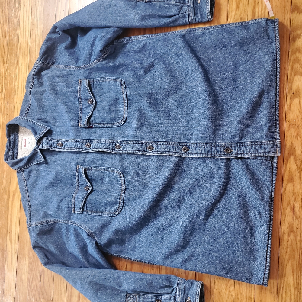 Levis Sherpa Lined White Tag Blue Jeans Jacket Mens Sz Xl - Picture 2 of 15